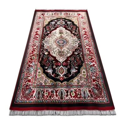 عکس دوربری تصویر سه بعدی از فرش نماز مخصوص مسلمانان با پس زمینه شفاف