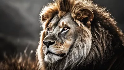 عکس پرتره ای جذاب و بی نظیر از یک شیر با استفاده از هوش مصنوعی