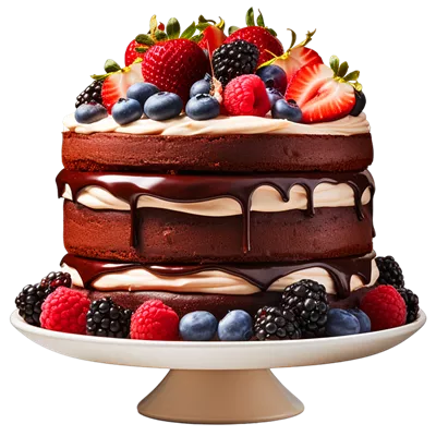 عکس دوربری کیک شکلاتی خوشمزه با توت فرنگی، یک دسر بی نظیر برای مهمانی ها