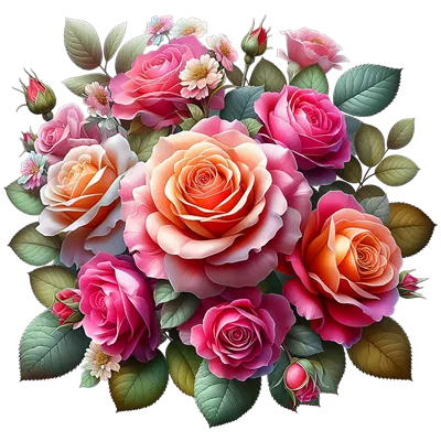 عکس دوربری گل های صورتی آبرنگی زیبا برای روز ولنتاین با طراحی هوش مصنوعی