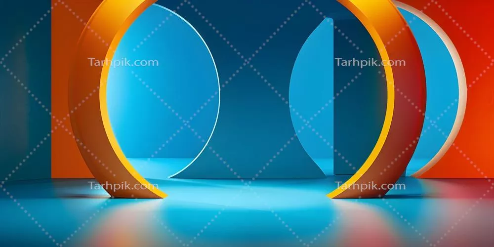 عکس ترکیب رنگارنگ و جذاب اشکال هندسی انتزاعی در طراحی مدرن