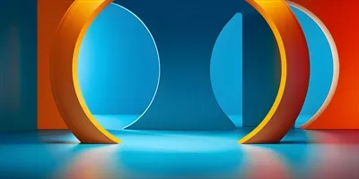 عکس ترکیب رنگارنگ و جذاب اشکال هندسی انتزاعی در طراحی مدرن