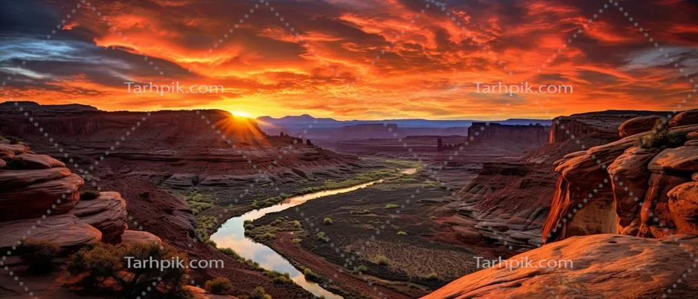 عکس طلوع آفتاب زیبا در موآب، یوتا - تصویری شگفت انگیز از طبیعت