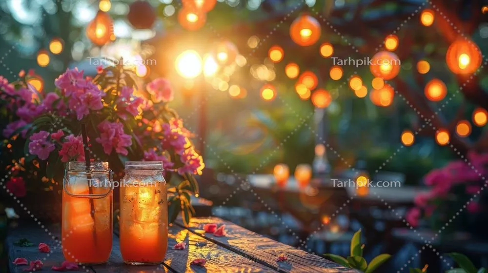 عکس تصویری زیبا از گل های مصنوعی در میان چمن های سبز و دل انگیز