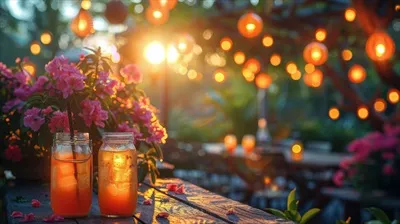 عکس تصویری زیبا از گل های مصنوعی در میان چمن های سبز و دل انگیز