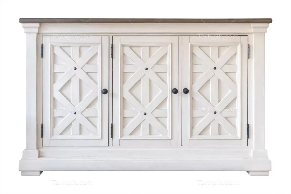 عکس کابینت قدیمی و وینتیج سفید رنگ، مناسب برای دکوراسیون داخلی