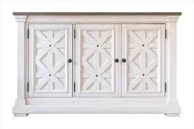 عکس کابینت قدیمی و وینتیج سفید رنگ، مناسب برای دکوراسیون داخلی