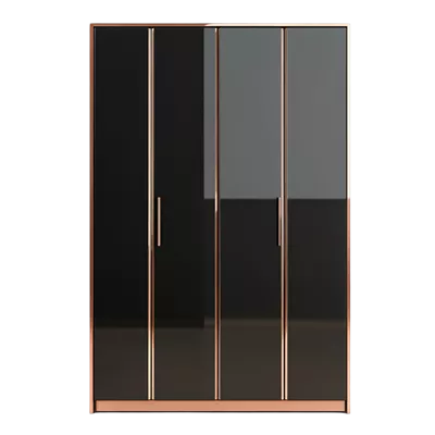 عکس دوربری کابینت دو در مشکی و طلایی با طراحی شیک و مدرن