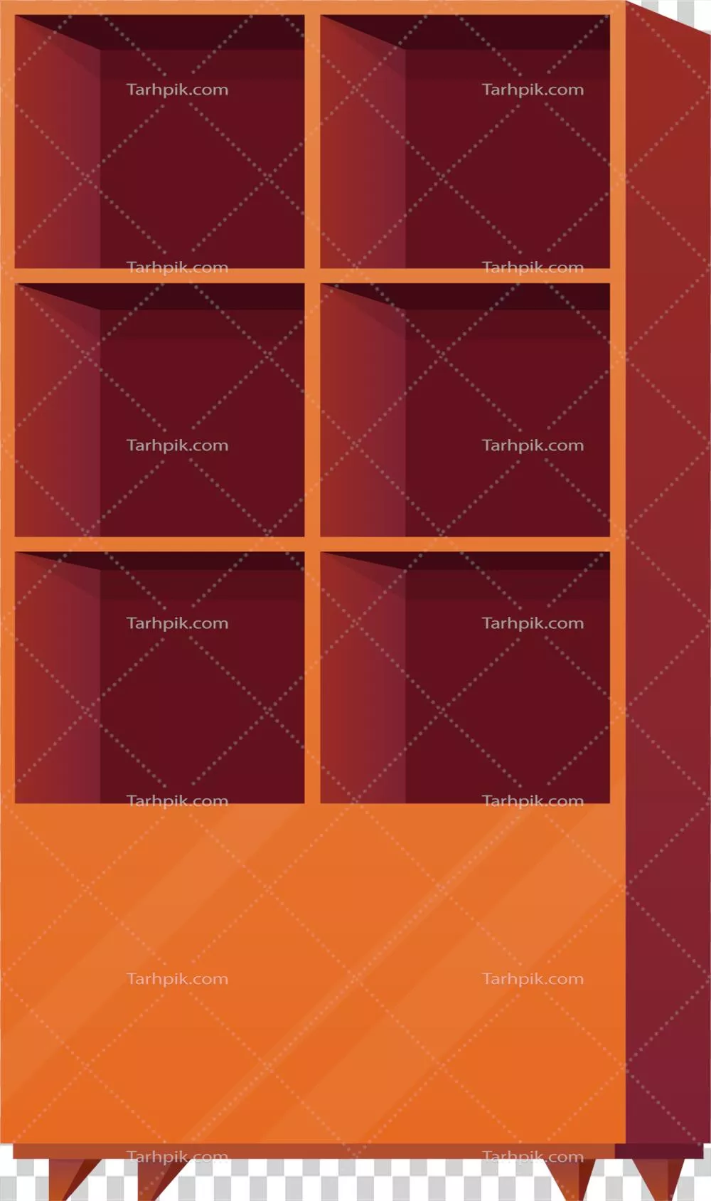 عکس دوربری کابینت چوبی به سبک کارتونی با طراحی جذاب و رنگارنگ