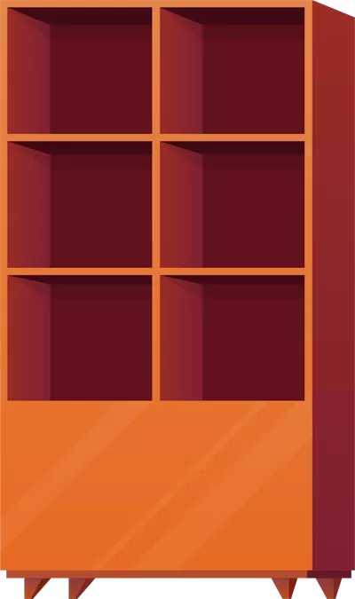 عکس دوربری کابینت چوبی به سبک کارتونی با طراحی جذاب و رنگارنگ