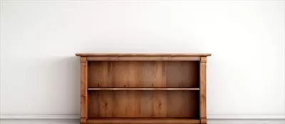 عکس تصویری از یک کمد چوبی زیبا بر روی پس زمینه سفید