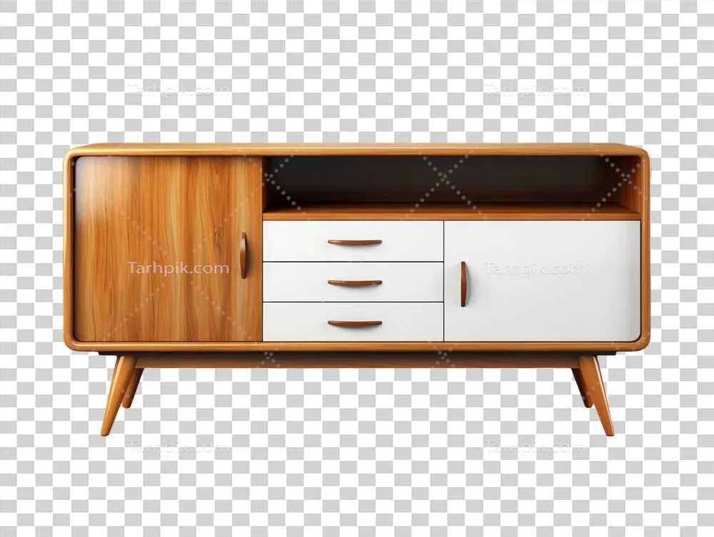 عکس دوربری کابینت چوبی زیبا و مدرن با طراحی منحصر به فرد و کاربردی