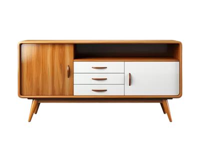 عکس دوربری کابینت چوبی زیبا و مدرن با طراحی منحصر به فرد و کاربردی