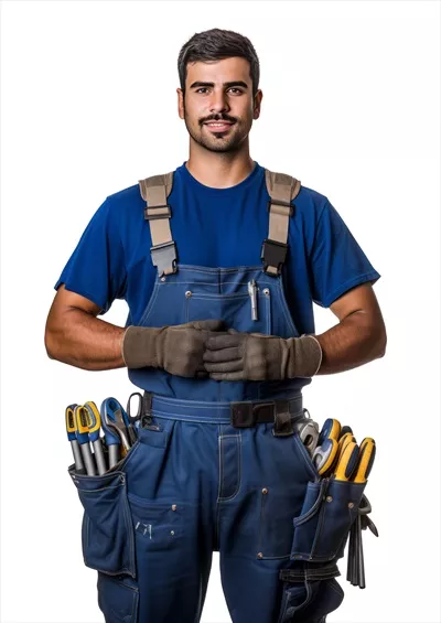 عکس کارگر جذاب در محیطی ایزوله و منحصر به فرد