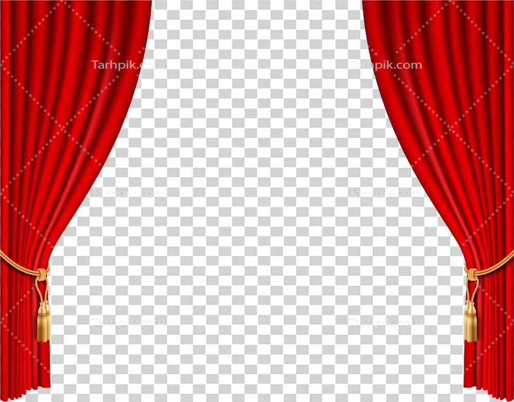 عکس دوربری پرده تئاتر قرمز با طراحی زیبا و جذاب برای استفاده در پروژه ها