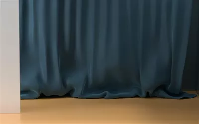 عکس اتاق خالی با پرده های نرم: نمای سه بعدی و آرامش بخش