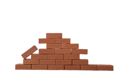 عکس دوربری تصویری از دیوار آجری به عنوان نماد همکاری تیمی در کسب و کار