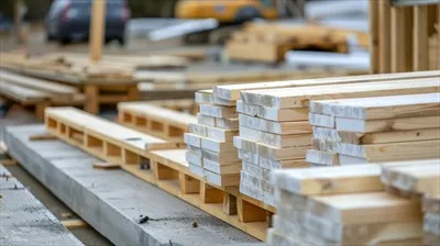 عکس مجموعه ای از عناصر پیش ساخته ساختمانی آماده برای مونتاژ و نمایش قابلیت های ساخت