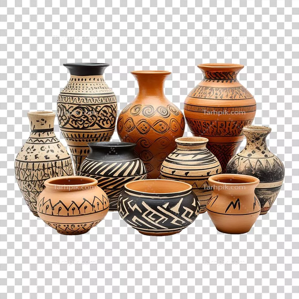 عکس دوربری هنر سفالگری و سرامیک سازی با استفاده از هوش مصنوعی در پس زمینه شفاف