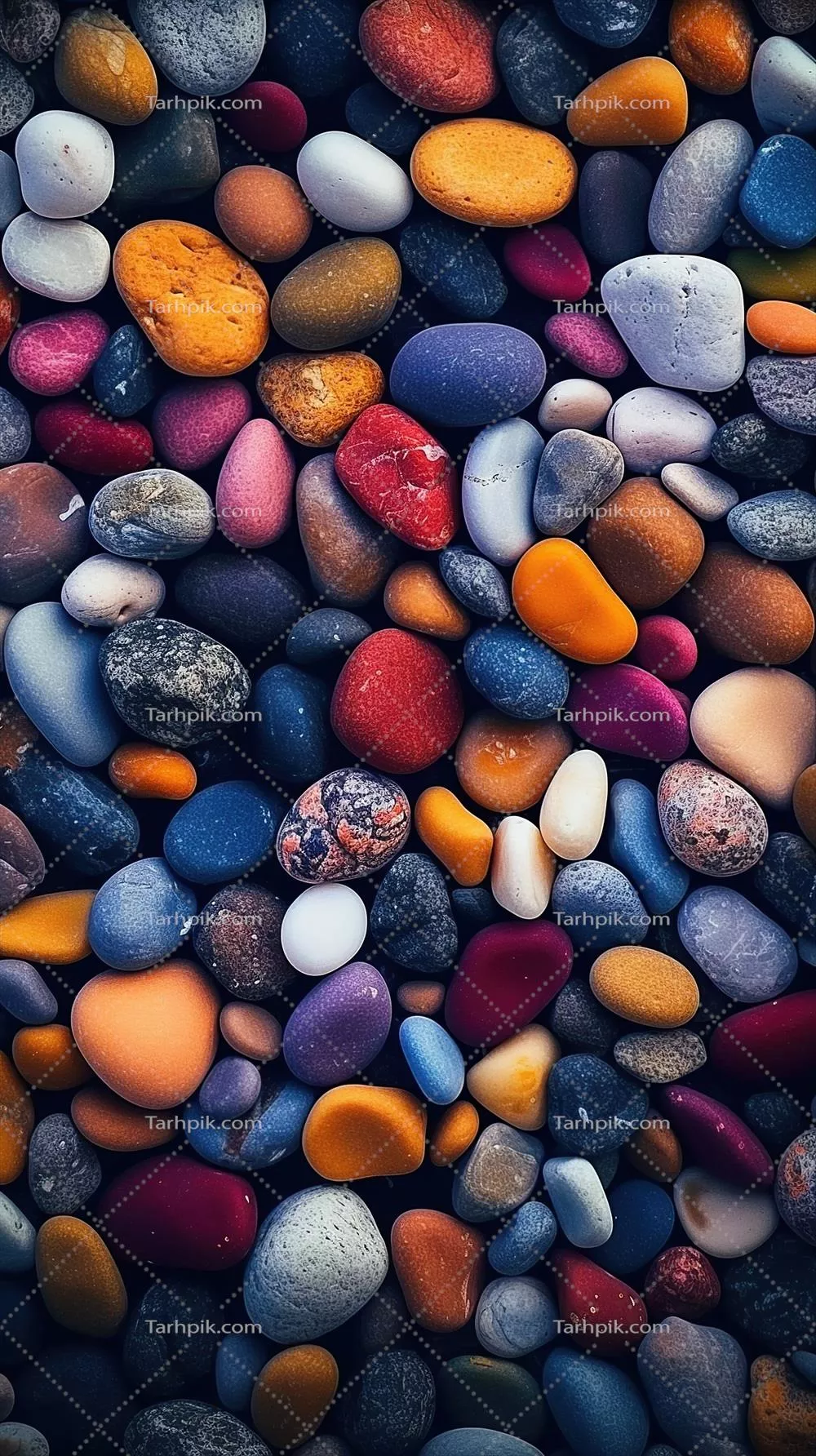 عکس تصویری زیبا از سنگریزه های کوچک دریایی با طراحی هنری و جذاب