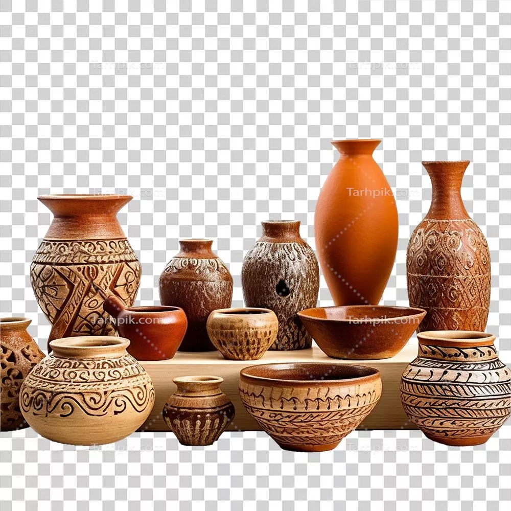 عکس دوربری هنر سفالگری و سرامیک سازی با استفاده از هوش مصنوعی در پس زمینه شفاف