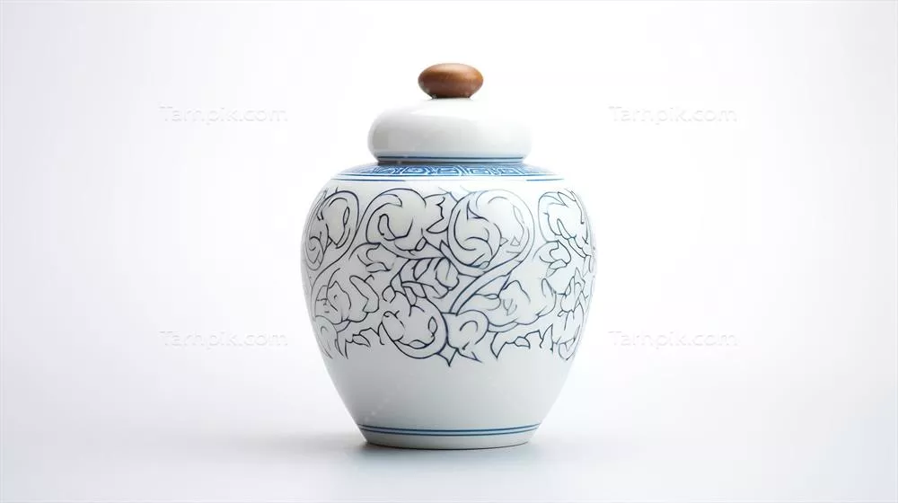 عکس ظرف چینی مینیمالیستی با طراحی زیبا و منحصر به فرد در پس زمینه سفید