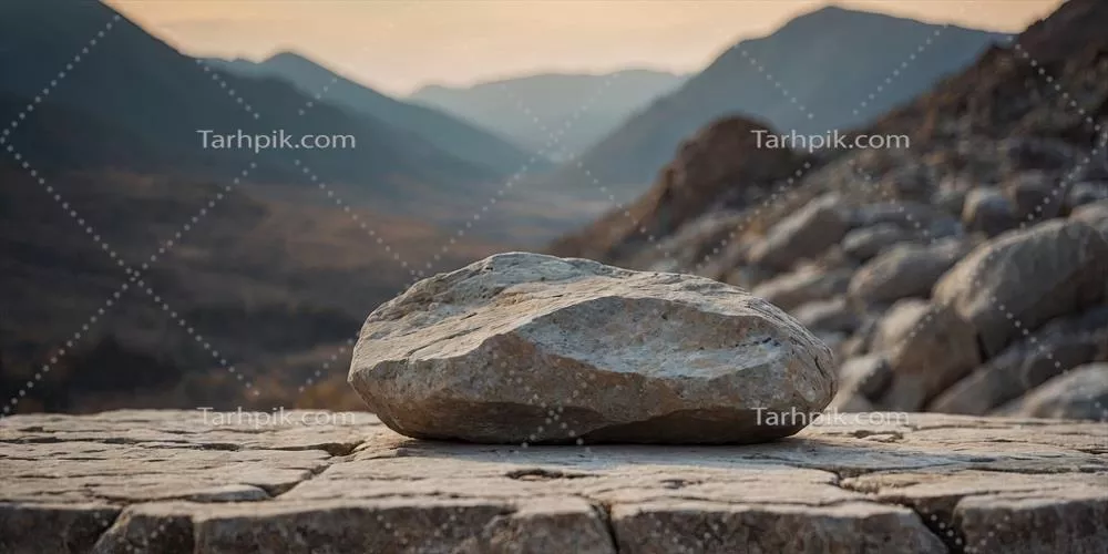 عکس پس زمینه ای مینیمالیستی از سکوهای سنگی و صخره ای برای نمایش محصولات