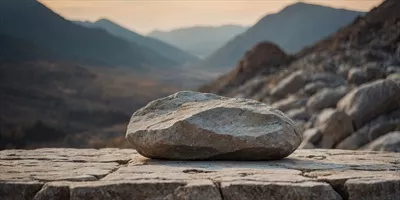 عکس پس زمینه ای مینیمالیستی از سکوهای سنگی و صخره ای برای نمایش محصولات
