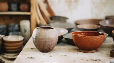 عکس تصویری زیبا از ظروف سفالی دست ساز و هنرهای دستی در زندگی روزمره