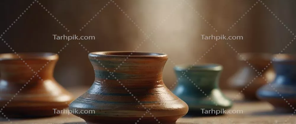 عکس چرخ های سفالگری در حال چرخش، نمایی جذاب و دلنشین از هنر سنتی
