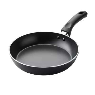 عکس دوربری تصویری زیبا از تابه سیاه با طراحی ارگونومیک و دسته راحت