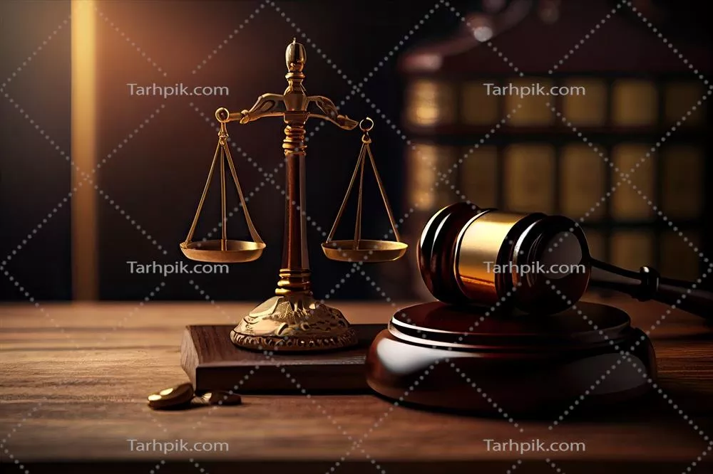 عکس تصویری از قاضی و وکلا در حال بحث و بررسی مسائل حقوقی در یک جلسه