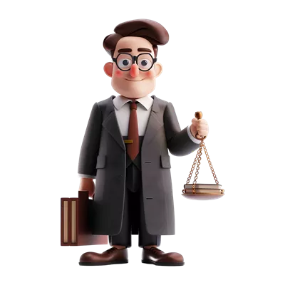 عکس دوربری تصویری از وکیل ایستاده با پرونده در دست بر روی پس زمینه شفاف