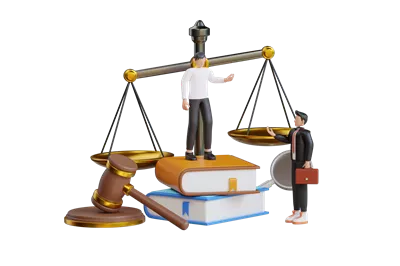 عکس دوربری خدمات حقوقی و مشاوره قانونی: تصویرسازی سه بعدی از وکیل و مشتری