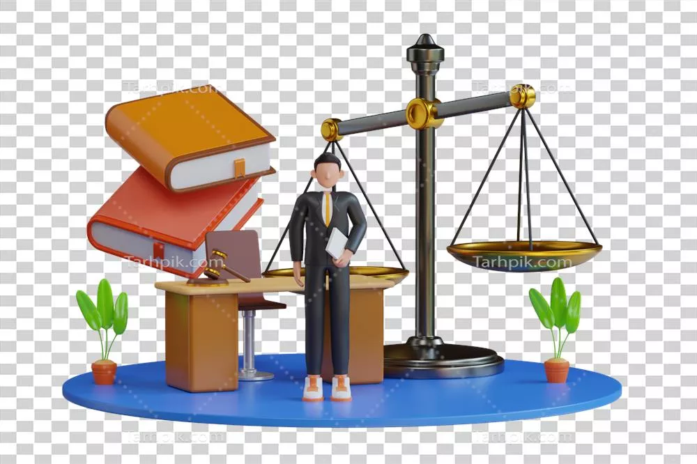عکس دوربری تصویری سه بعدی از وکیل مرد به عنوان مشاور حقوقی و قضایی