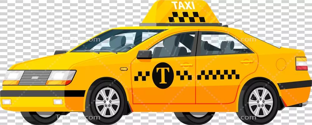 عکس دوربری تصویری از یک تاکسی زرد رنگ با طراحی مدرن و جذاب