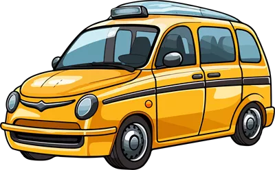 عکس دوربری تاکسی کارتونی زیبا و جذاب با طراحی هوش مصنوعی