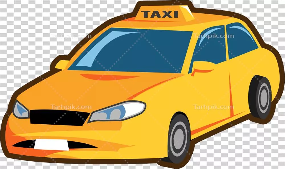 عکس دوربری طراحی گرافیکی و هنری تاکسی با جزئیات جذاب و رنگارنگ