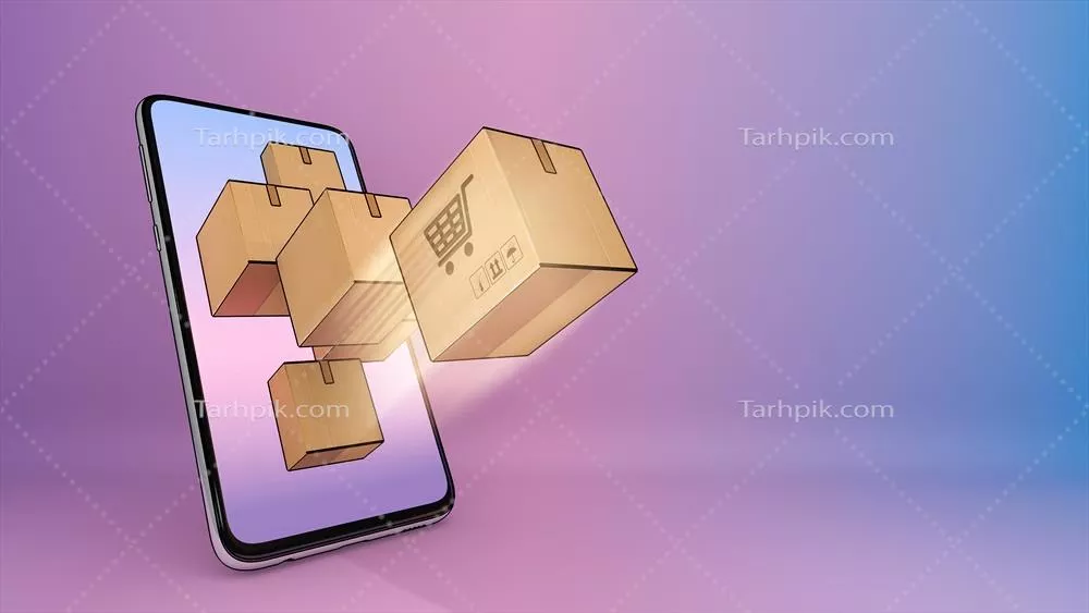 عکس جعبه بسته بندی ارسال شده از طریق اپلیکیشن موبایل برای خرید آنلاین و خدمات حمل و نقل