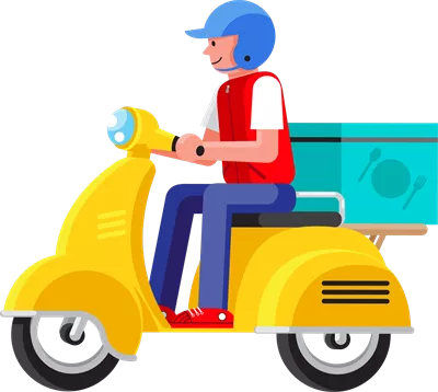 عکس دوربری تصویری جذاب از کاریکاتور تحویل کالا با طراحی خلاقانه و رنگارنگ