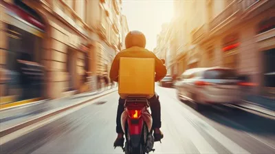 عکس تبلیغاتی با طراحی هوش مصنوعی برای تحویل سریع و فضای خالی