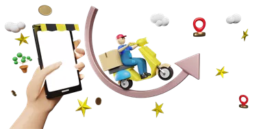 عکس دوربری نحوه پیگیری سفارشات آنلاین با استفاده از گوشی هوشمند و خدمات تحویل سریع