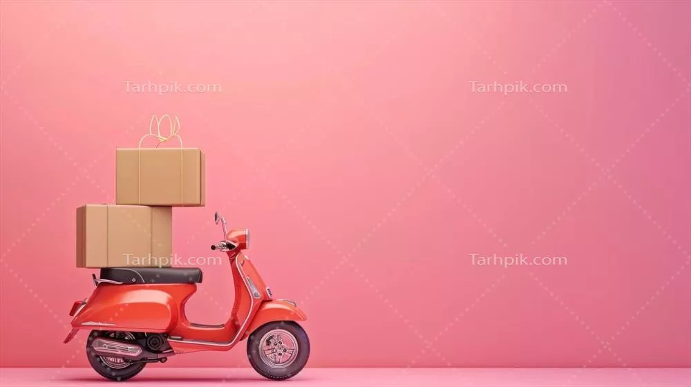 عکس تبلیغاتی با طراحی هوش مصنوعی برای تحویل سریع و فضای خالی