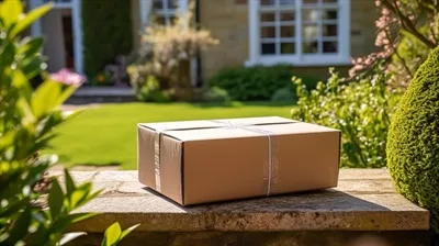 عکس خدمات پستی و تحویل بسته های خرید آنلاین در درب منزل در طبیعت
