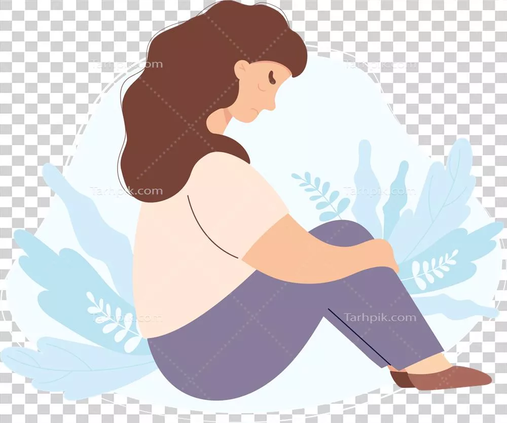 عکس دوربری زنی غمگین و ناراحت در حال تفکر عمیق درباره زندگی