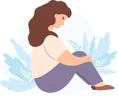 عکس دوربری زنی غمگین و ناراحت در حال تفکر عمیق درباره زندگی
