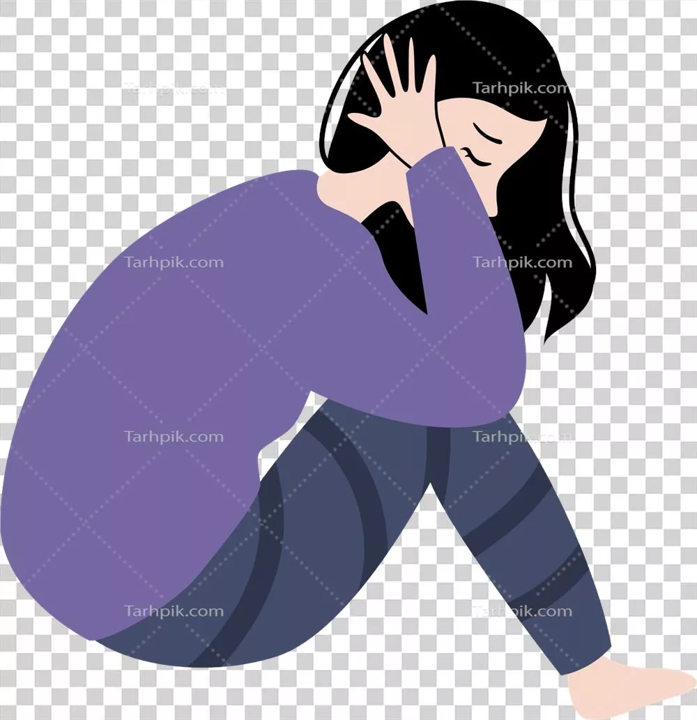 عکس دوربری تصویری از شخصیت های غمگین و افسرده در قالب طراحی هنری