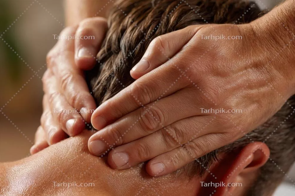 عکس مردی در حال دریافت ماساژ در یک اسپا با فضایی آرامش بخش