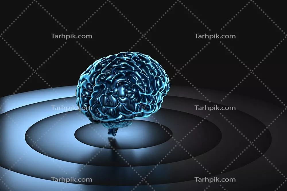 عکس تصویری سه بعدی از مغز با پس زمینه تاریک و جذاب