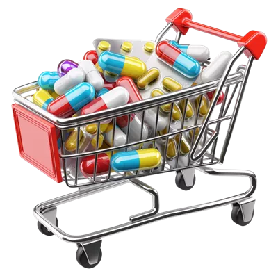 عکس دوربری سبد خرید کوچک با داروها: تجربه ای نوین در خرید آنلاین